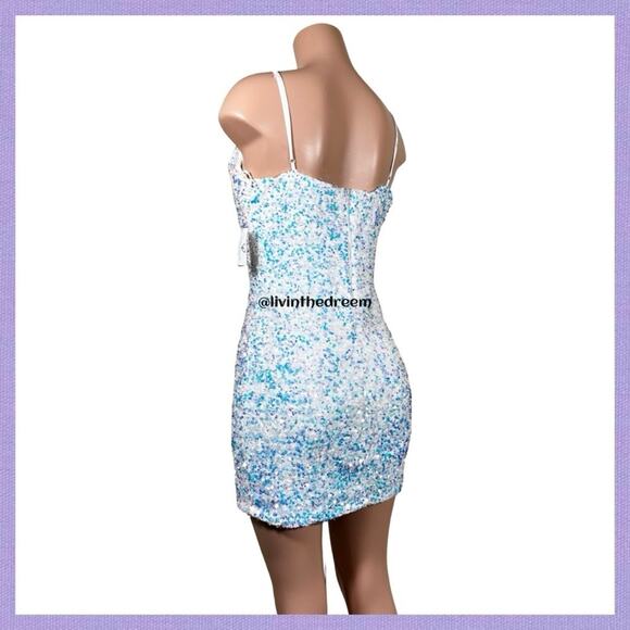Windsor Store Angie Iridescent Sequin Dress SZ L $69 - Picture 8 of 14